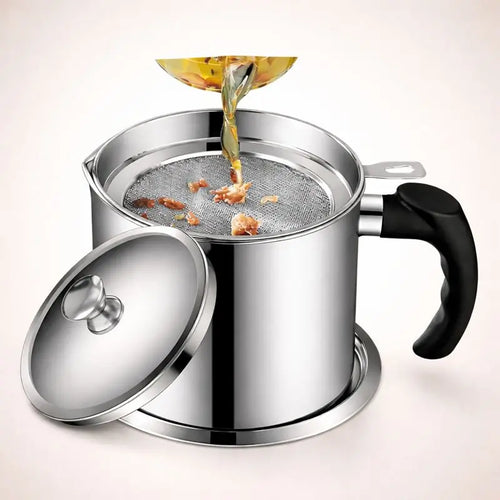 OilGuard™ – Stainless Steel Oil Strainer Pot (1.4L)
